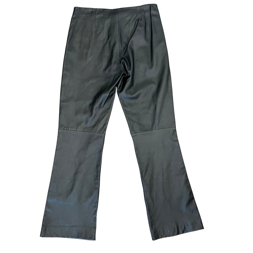 VS2 By VAKKO Lamb Leather Pants Black Size 8 Boot Cut Lined